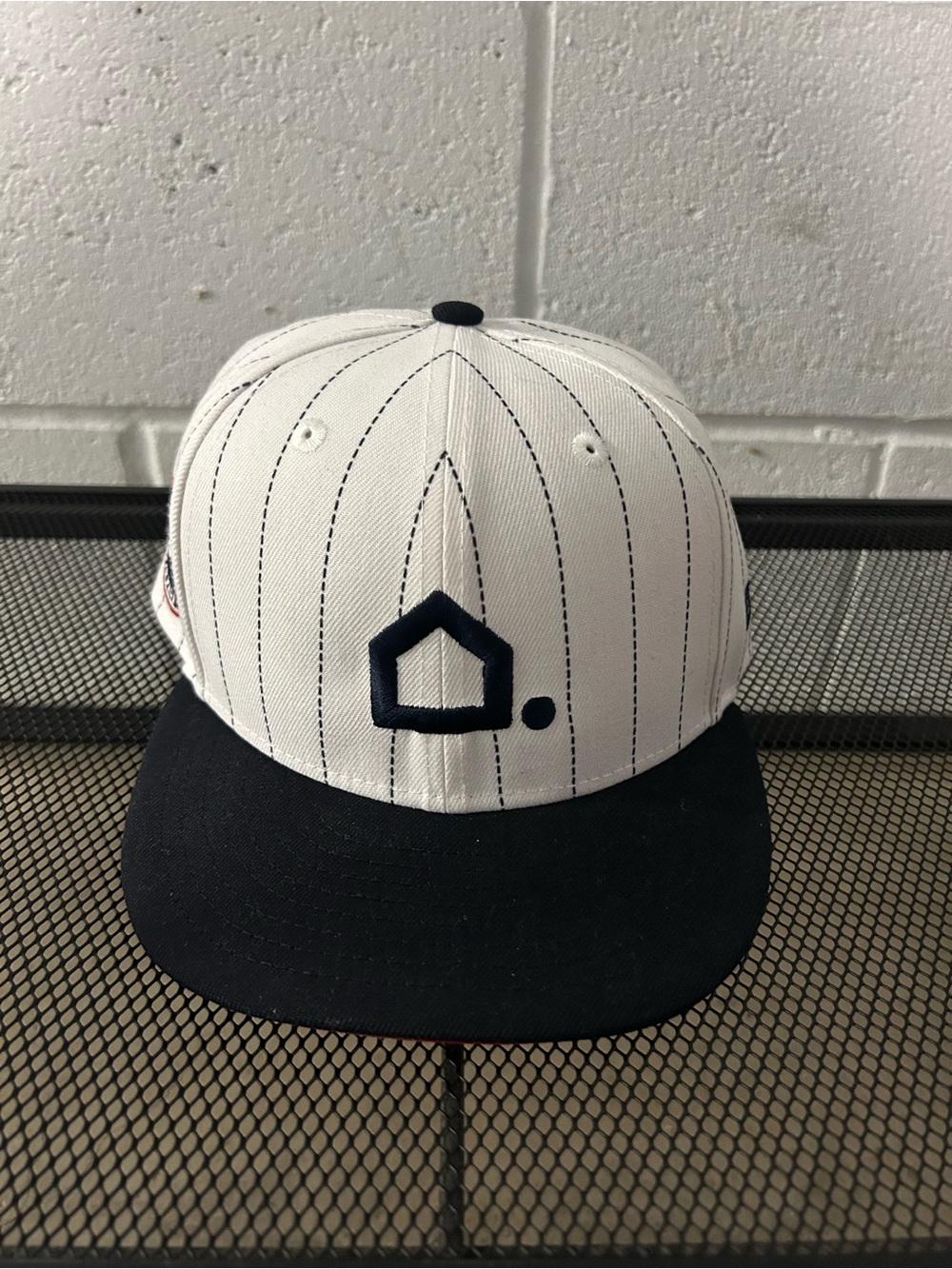 Vivint x New Era | ‘47 White & Navy Pinstripe Snapback Hat with Embroidered Logo
